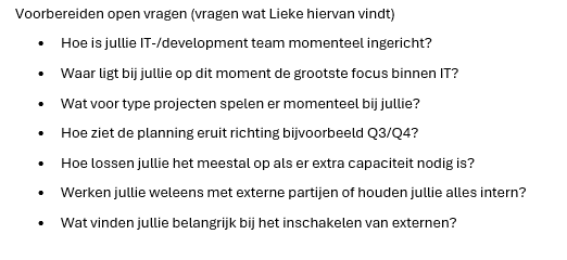 Voorbereide vragen voor een sparmoment